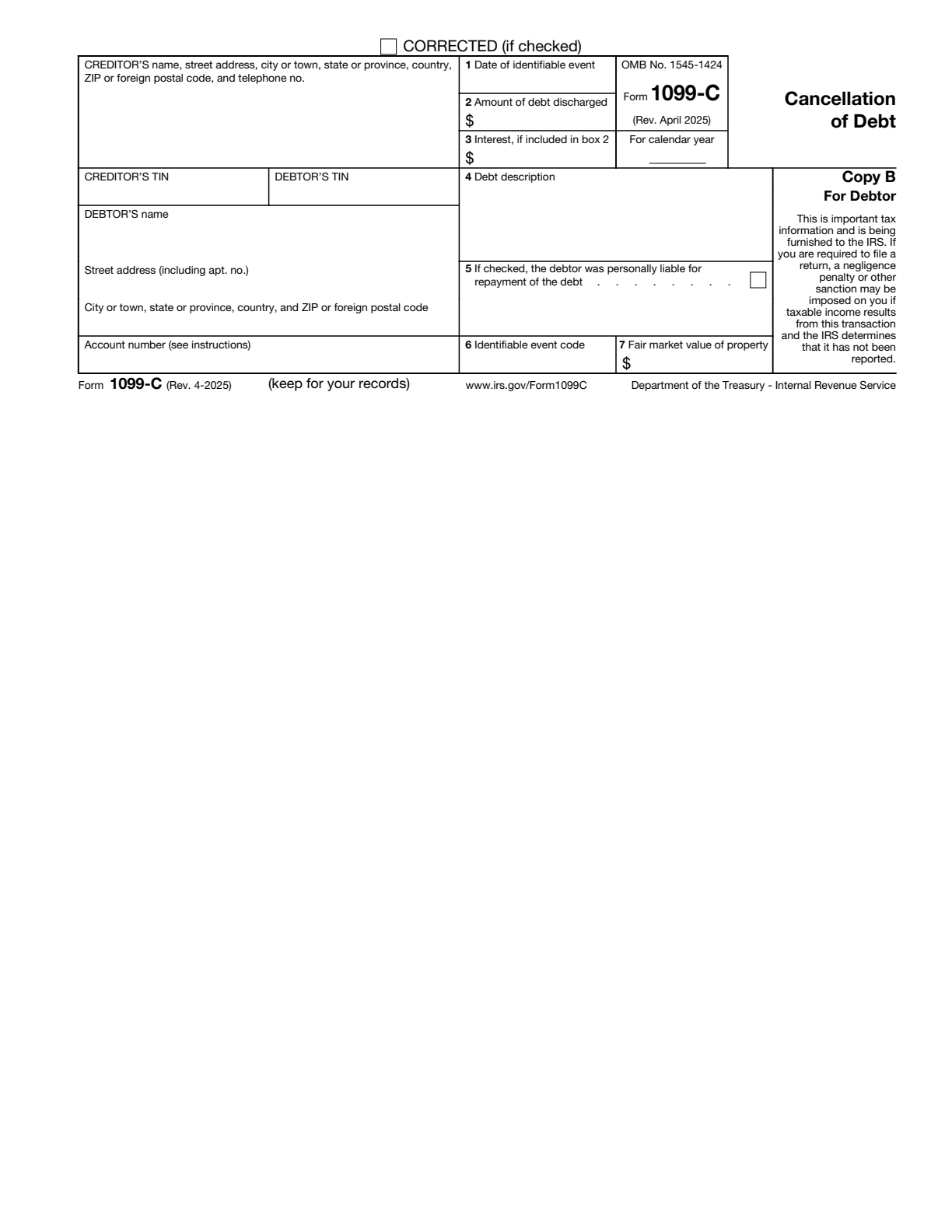 1099-C Form Page 3 Preview