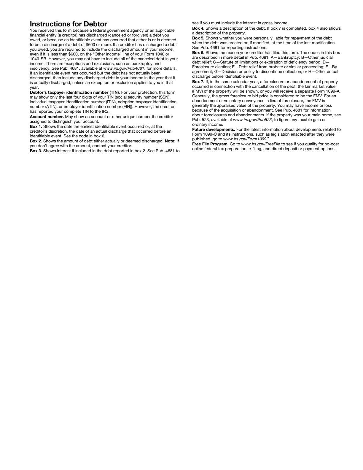 1099-C Form Page 4 Preview