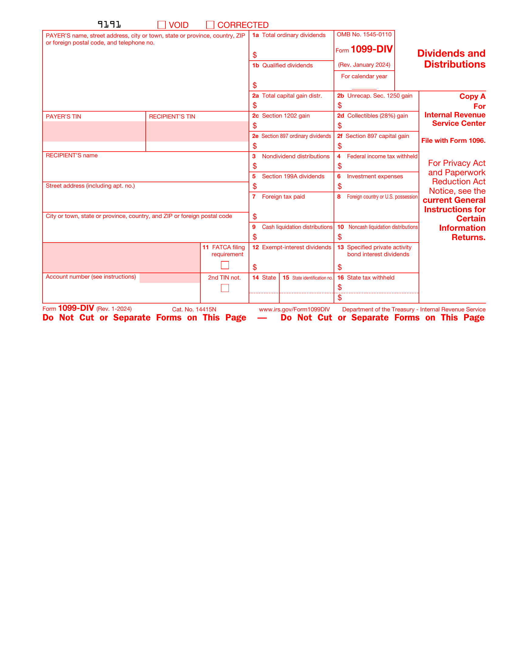 1099-DIV Form Page 2 Preview