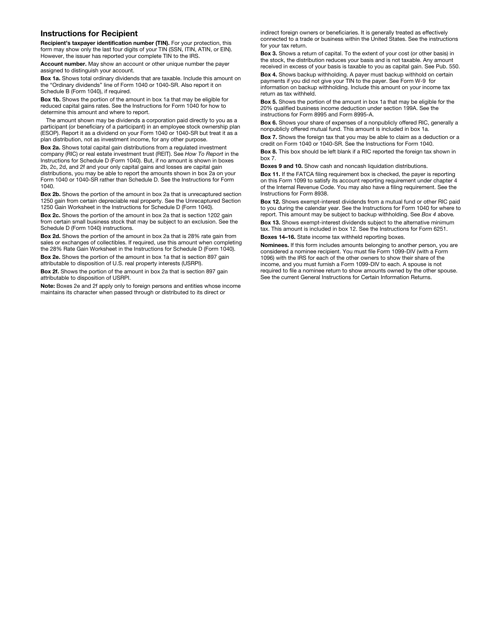 1099-DIV Form Page 5 Preview