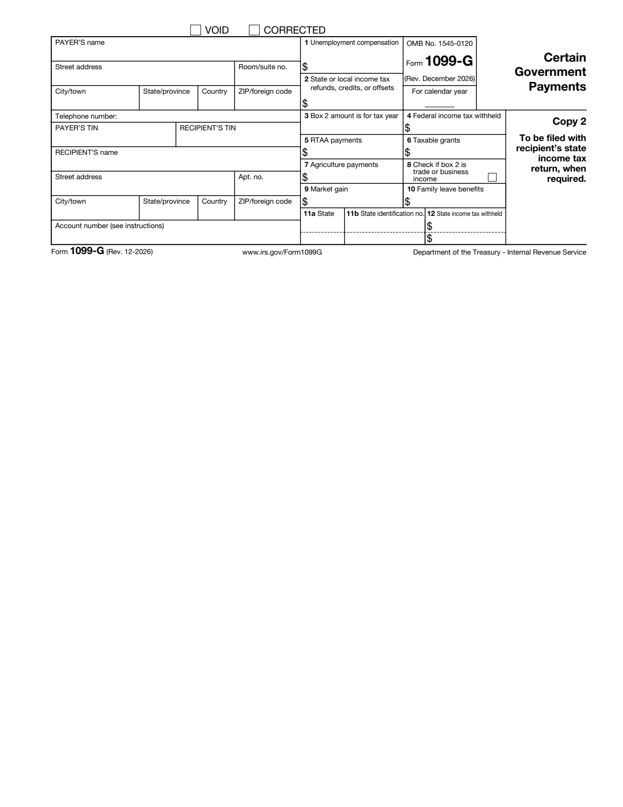 1099-G Form Page 6 Preview