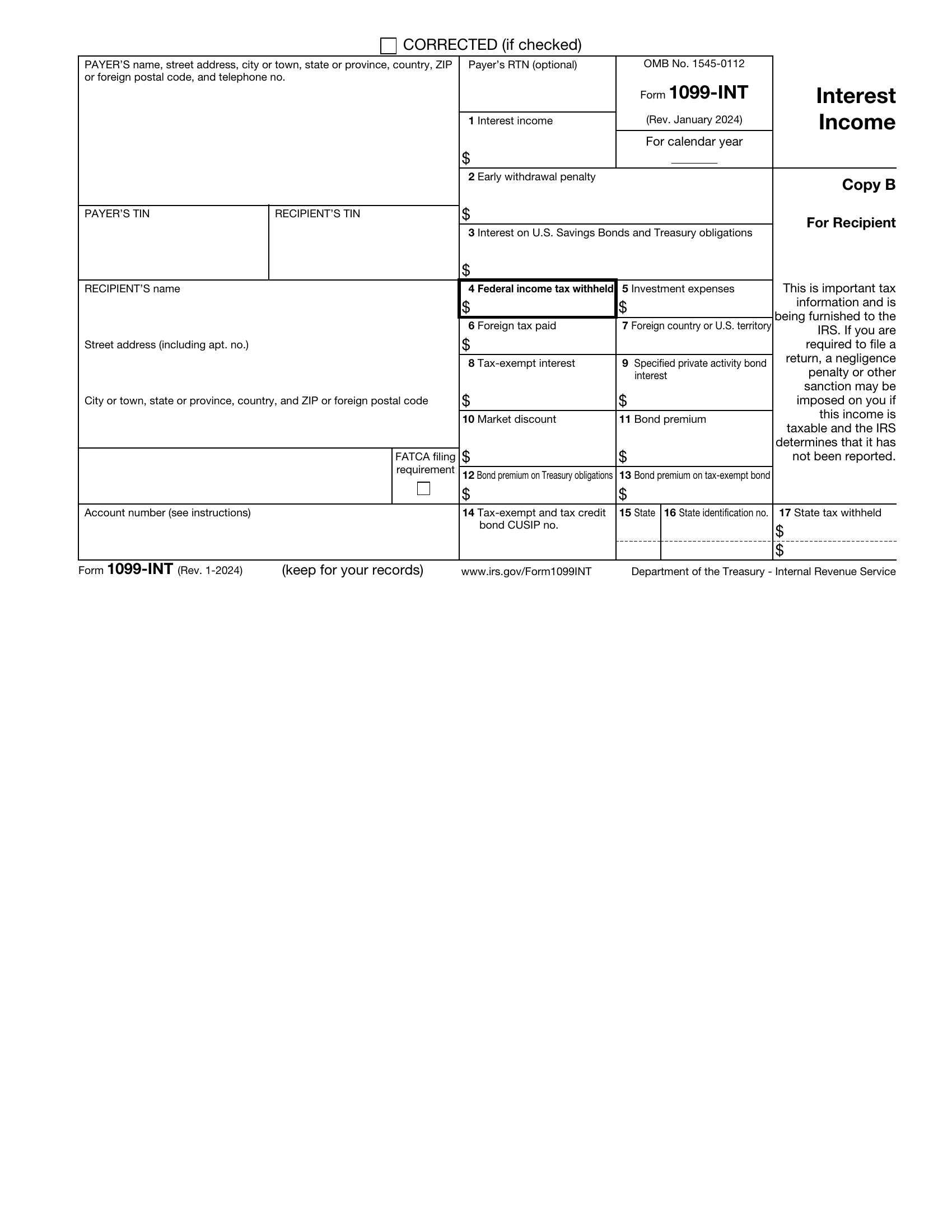 1099-INT Form Page 4 Preview