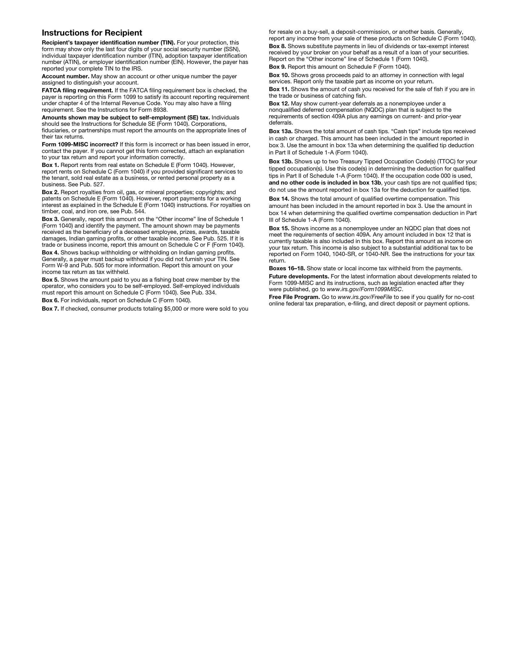 1099-MISC Form Copy 1 Preview
