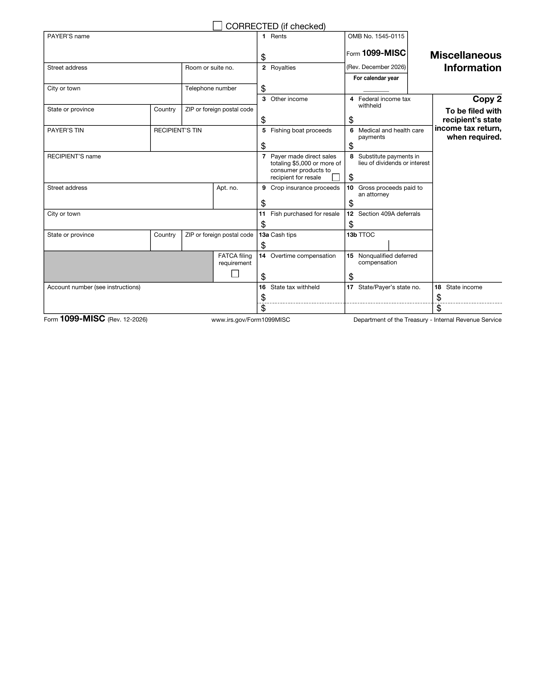 1099-MISC Form Instructions Preview