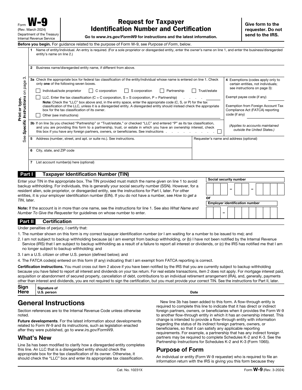 W-9 form live preview